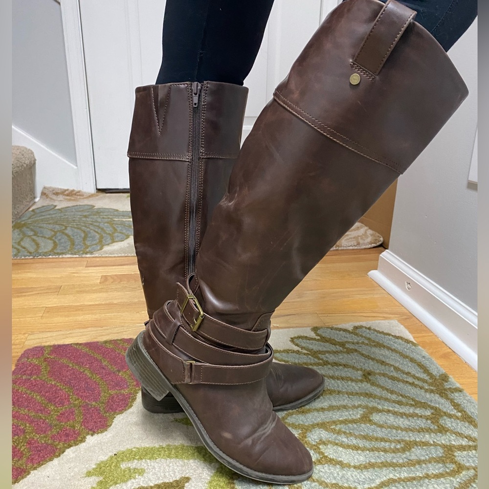 Cute fall knee high boots REAL LEATHER